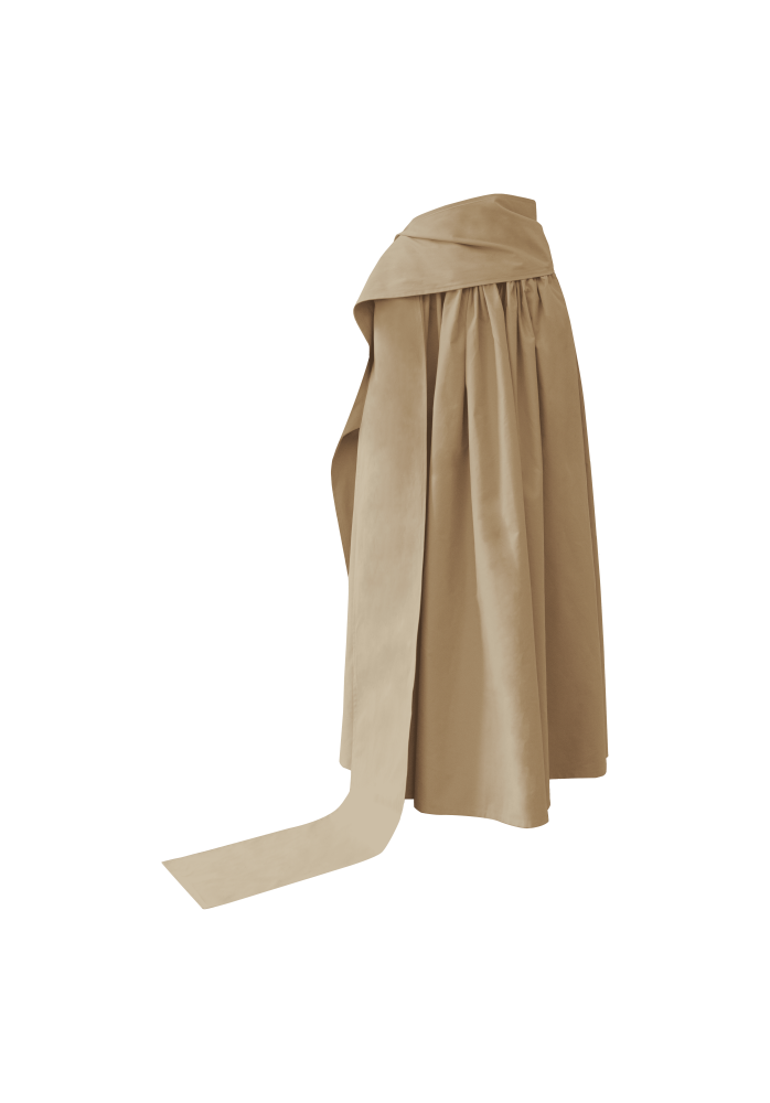 Azr 3 Wide cotton skirt - Beige