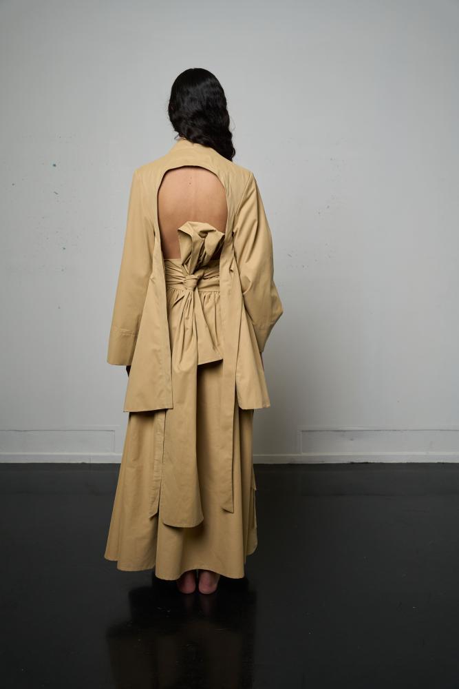 Azr 3 Wide cotton skirt - Beige