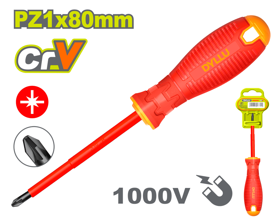 مفك مربع عازل pz 1*80
