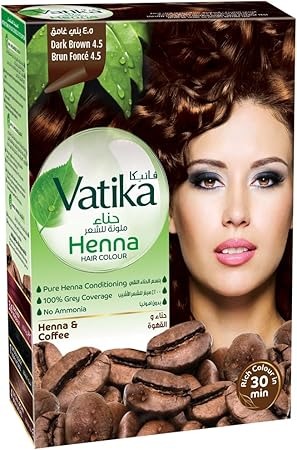 فاتيكل صبغة شعر حناء  لون بني داكن 6 × 10 جرام