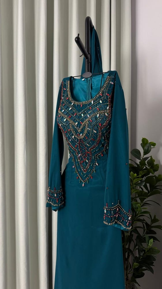 فستان سهره تركوازي ,اخضر
