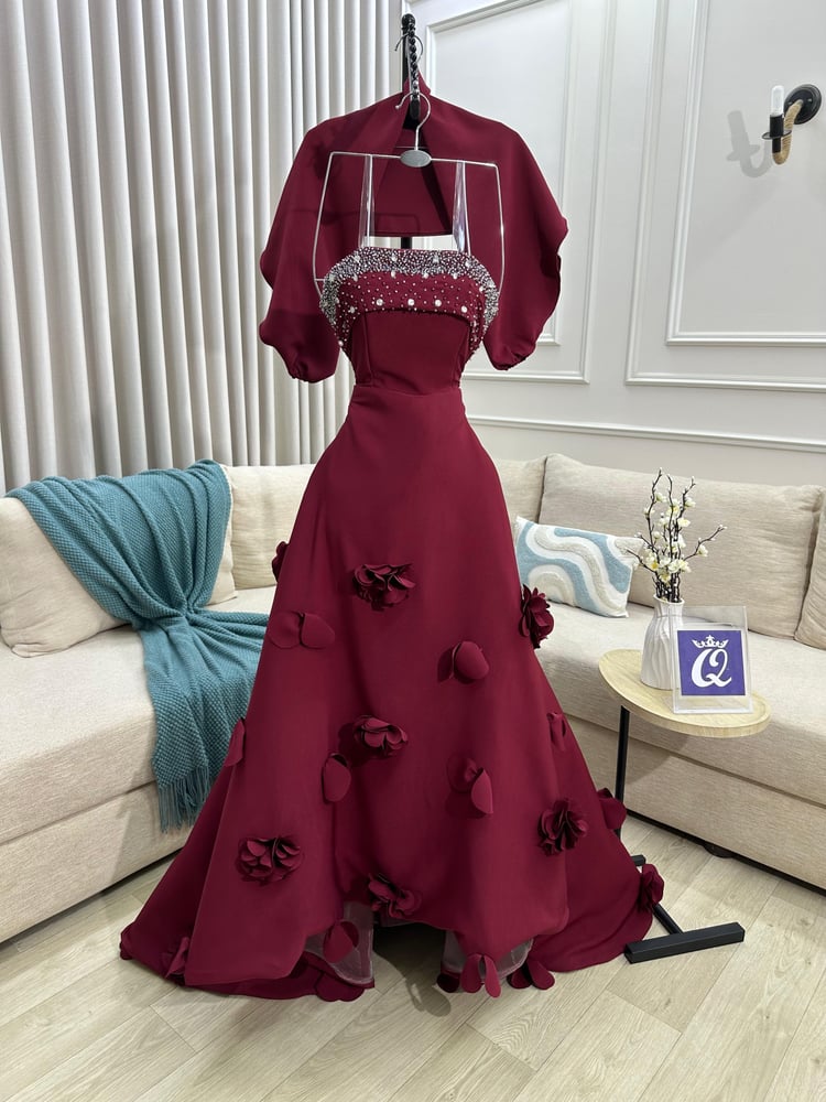 فستان سهره احمر غامق