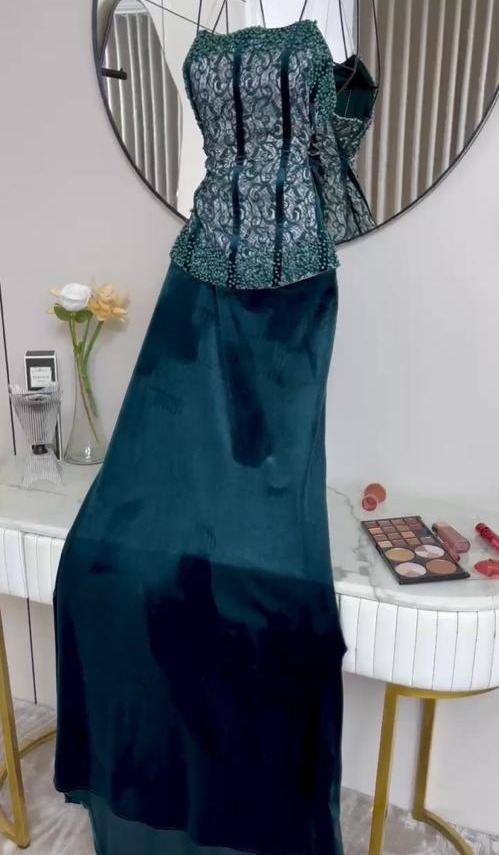 فستان سهره اخضر غامق