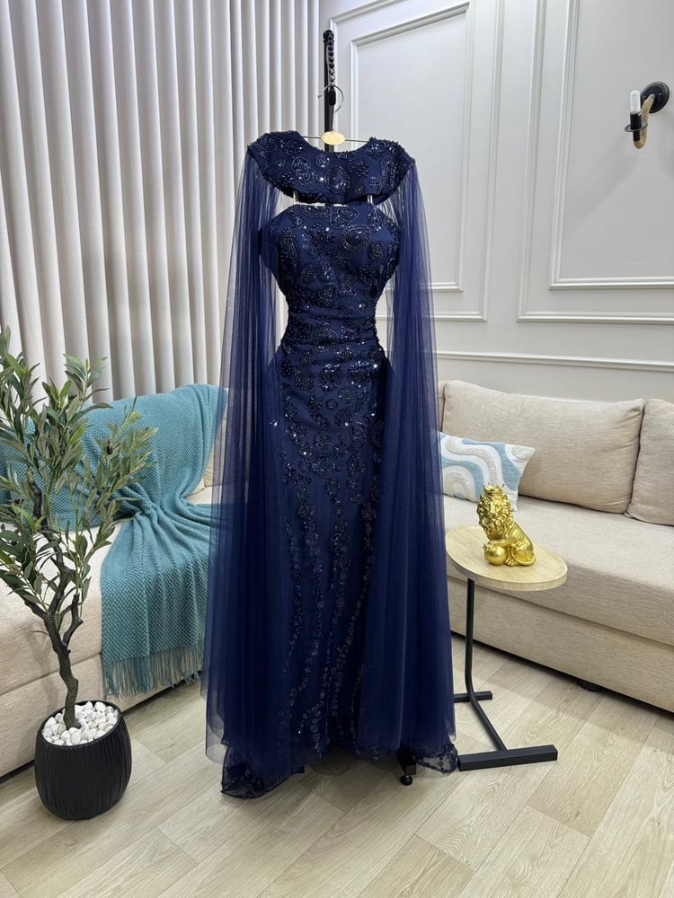 Evening dress navy blue