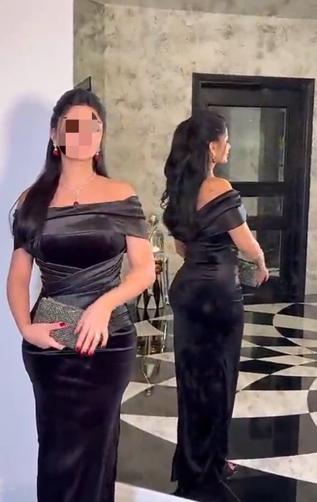 فستان سهرة أسود تفته طويل للمناسبات والأعراس متجر مولين