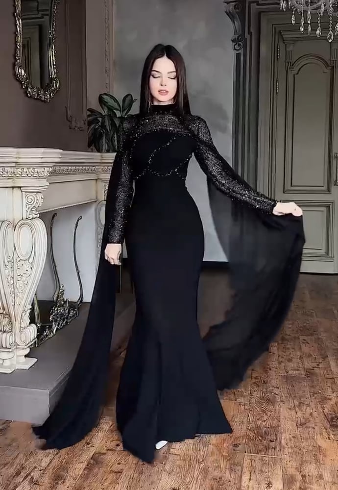 فستان سهره اسود ملكي