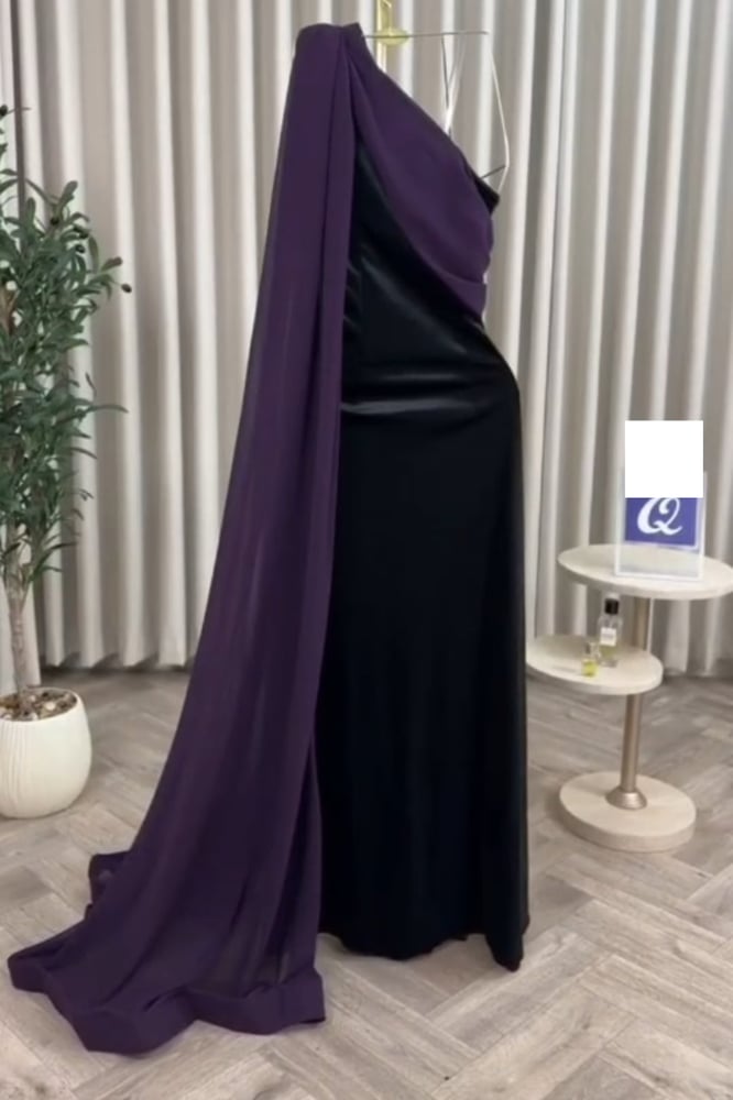 فستان سهرة أسود طويل للمناسبات والأعراس متجر مولين