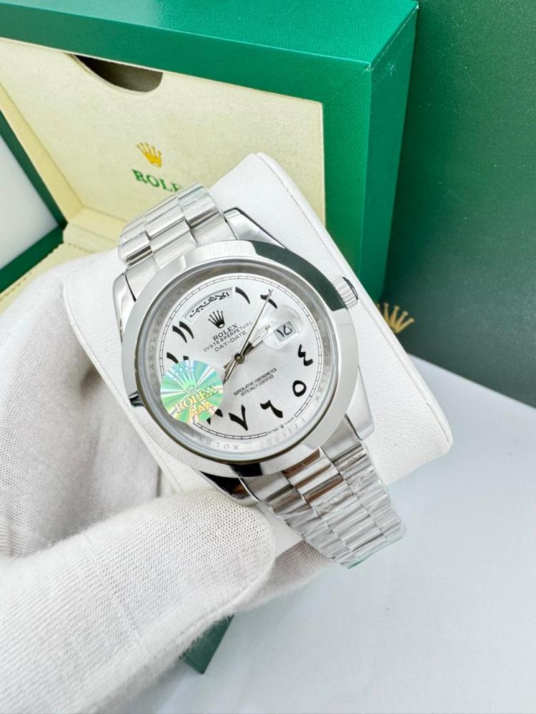 Men's Rolex watch – silver Arabic numerals