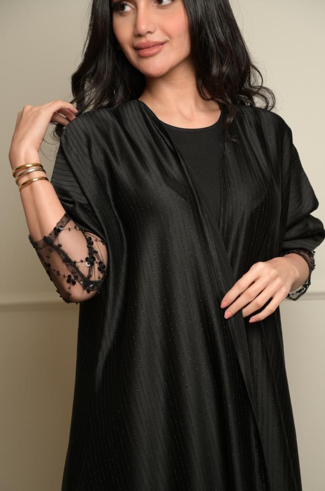 عباية كريب مع لمعة اسود