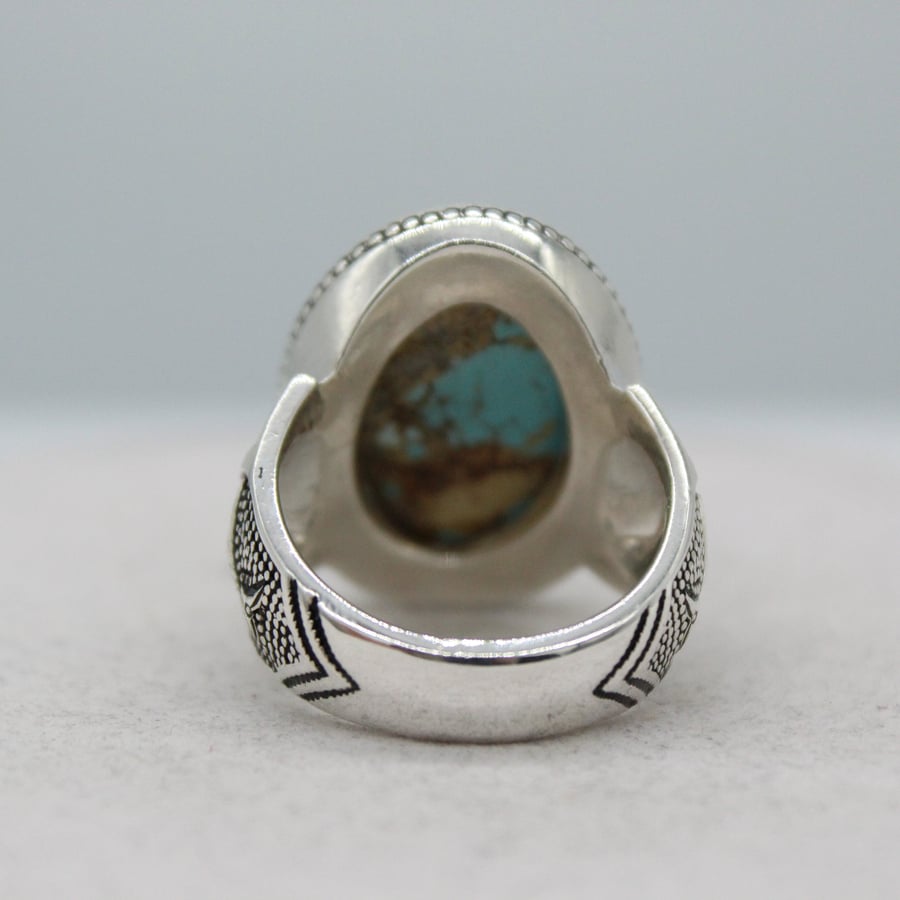 Men's ring turquoise Neshlabouri natural