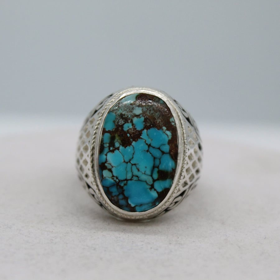 Men's turquoise ring Nishlburi
