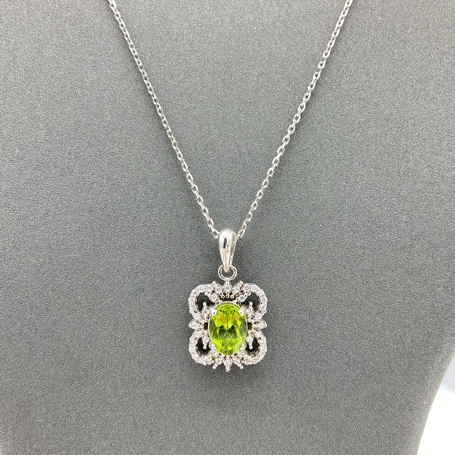 Women's set with turquoise stone, decorated with Swiss zirconium – 925 silver plated with rhodium