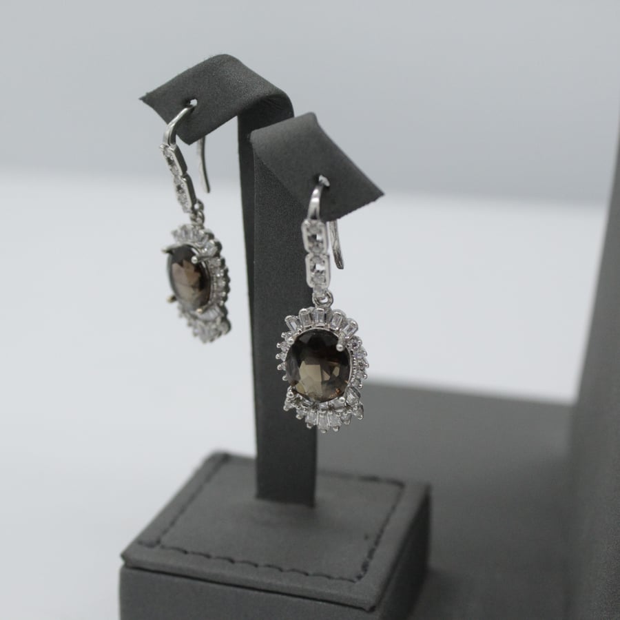 Women's set of smoky quartz stone