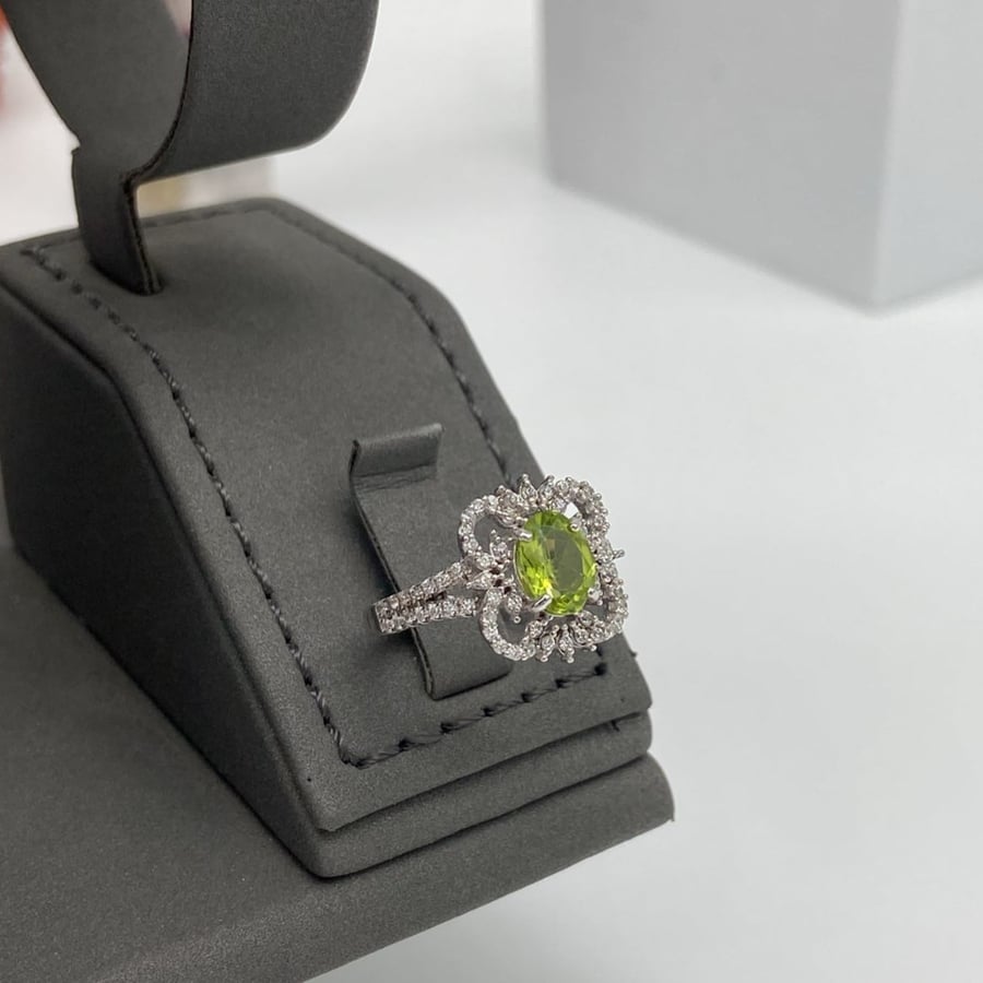 Women's set with turquoise stone, decorated with Swiss zirconium – 925 silver plated with rhodium