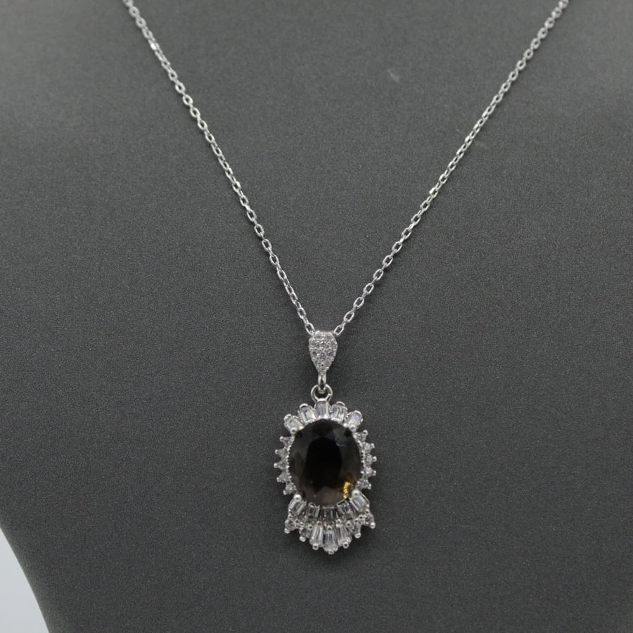Women's set of smoky quartz stone
