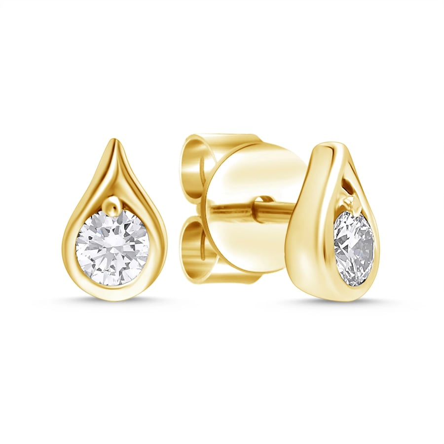 Dew Drop Earrings – 925 Sterling Silver, Yellow Gold Plated | Favori Jewelry