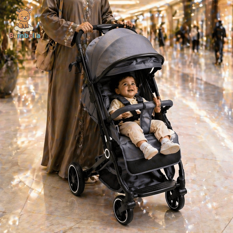 عربة بامبيلا كومفورت للأطفال سهل الطي رمادي