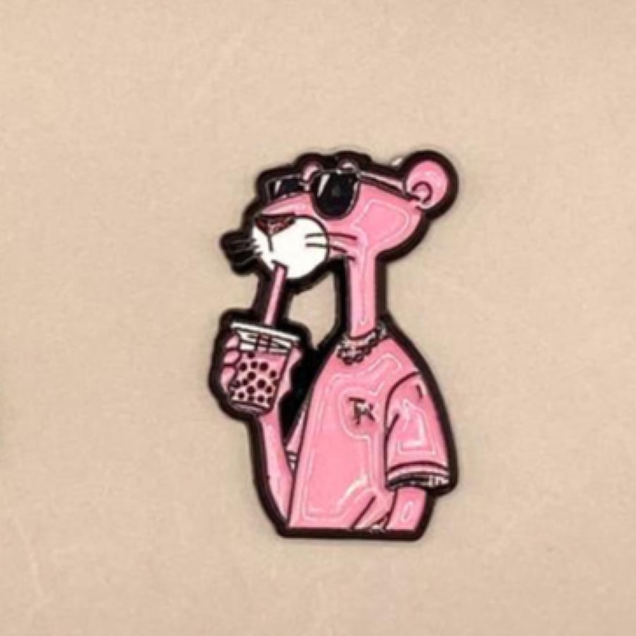 Pink tiger brooch