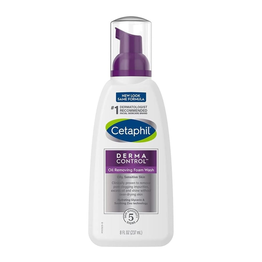 Cetaphil Derma Control Foaming Cleanser for removing oils for sensitive oily skin 237 ml
