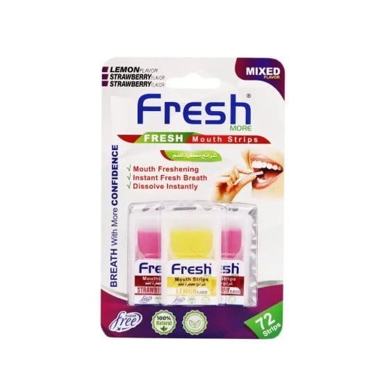 Fresh More mouth freshener slices 2 strawberry + 1 lemon 72 slices