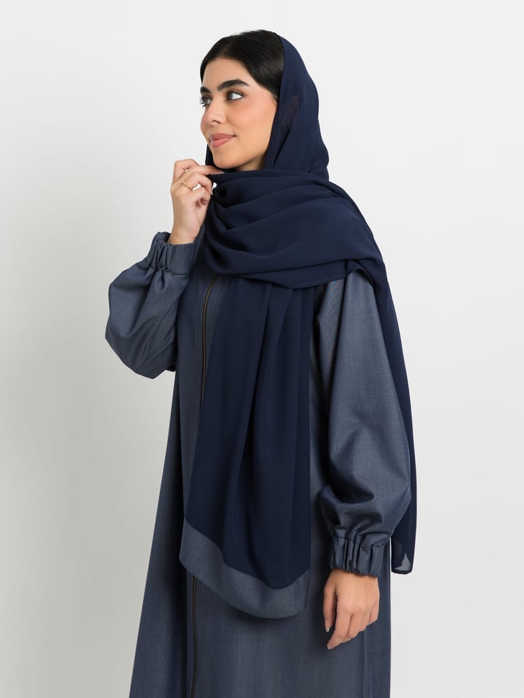 عباية سحاب دينم أزرق