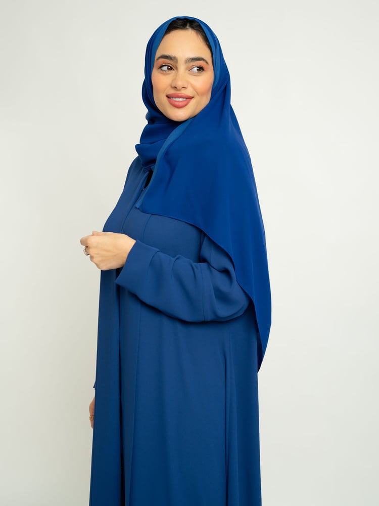 عباية نص كلوش مقفلة أساسية كحلي