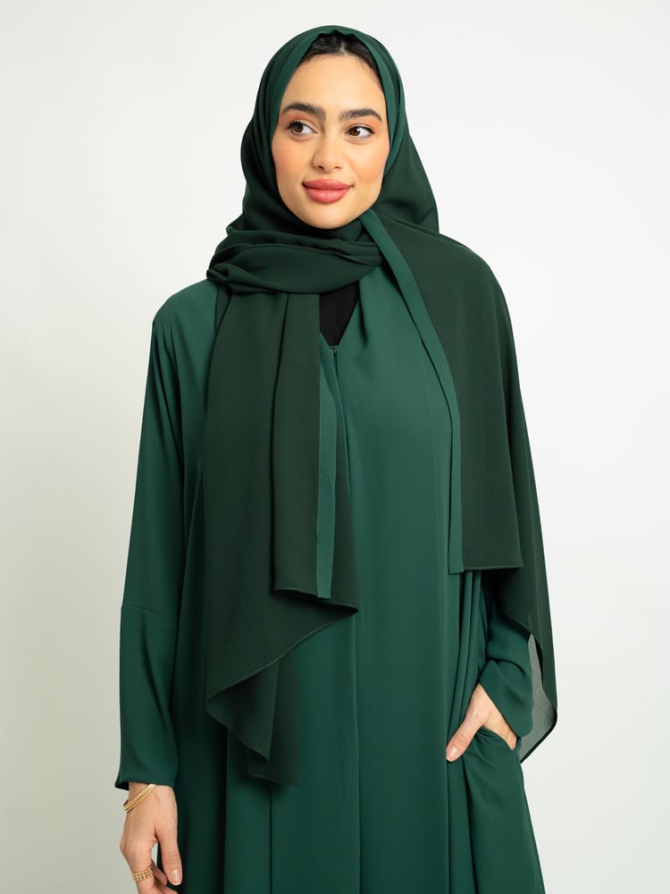 عباية نص كلوش مقفلة أساسية أخضر