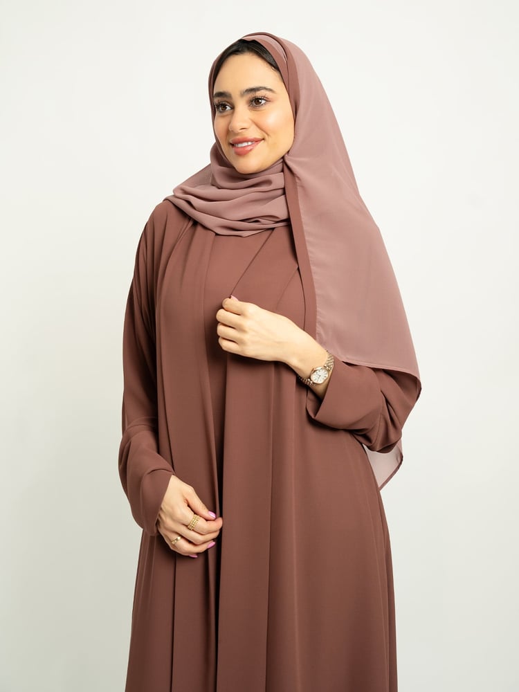عباية نص كلوش لف بكولة بني