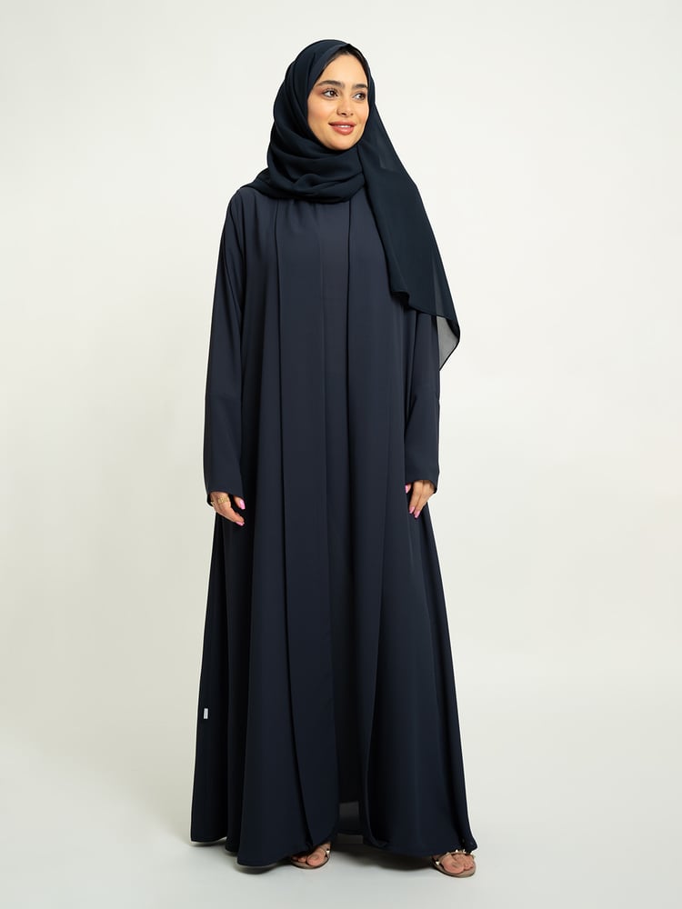 عباية نص كلوش لف بكولة كحلي