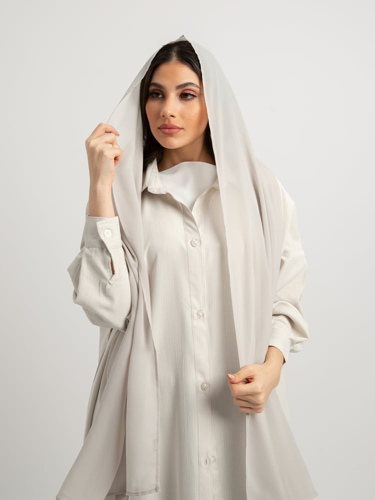 عبايه شيرت واسع - بيج