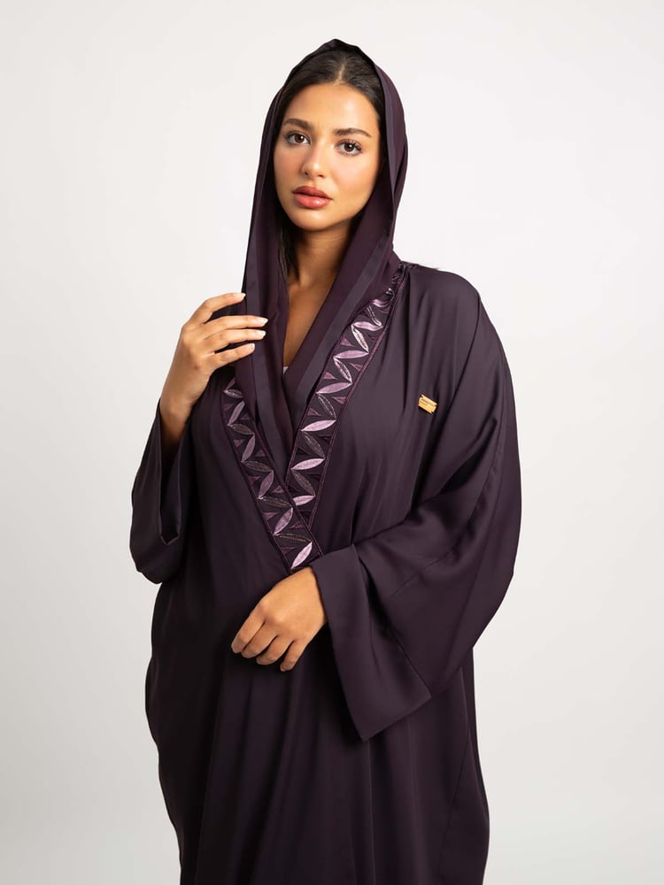 عباية واسعة ظل الأوراق موف