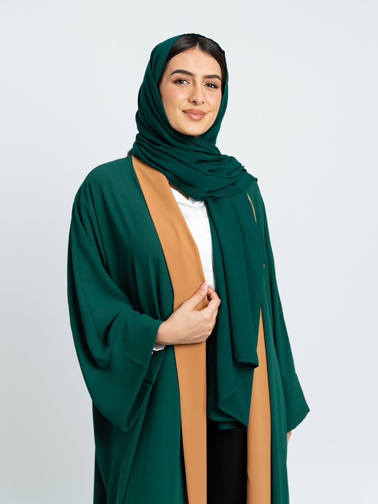 عباية فلوستايل - أخضر مع جملي