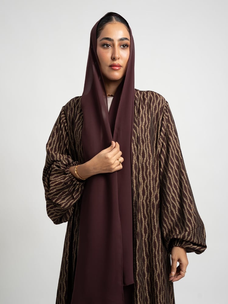 عباية نص كلوش نغم الخريف بني