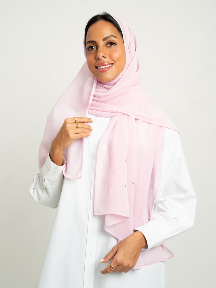 طرحه قلوب صغيرة ليزر وردي