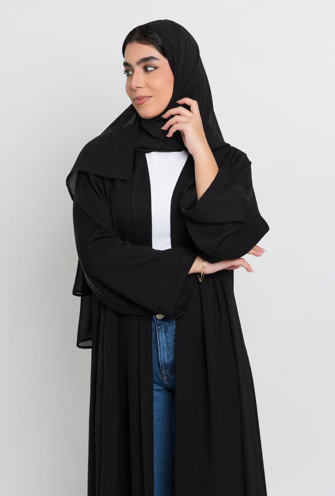 عباية بدون طرحة برنسيس مخطط أسود