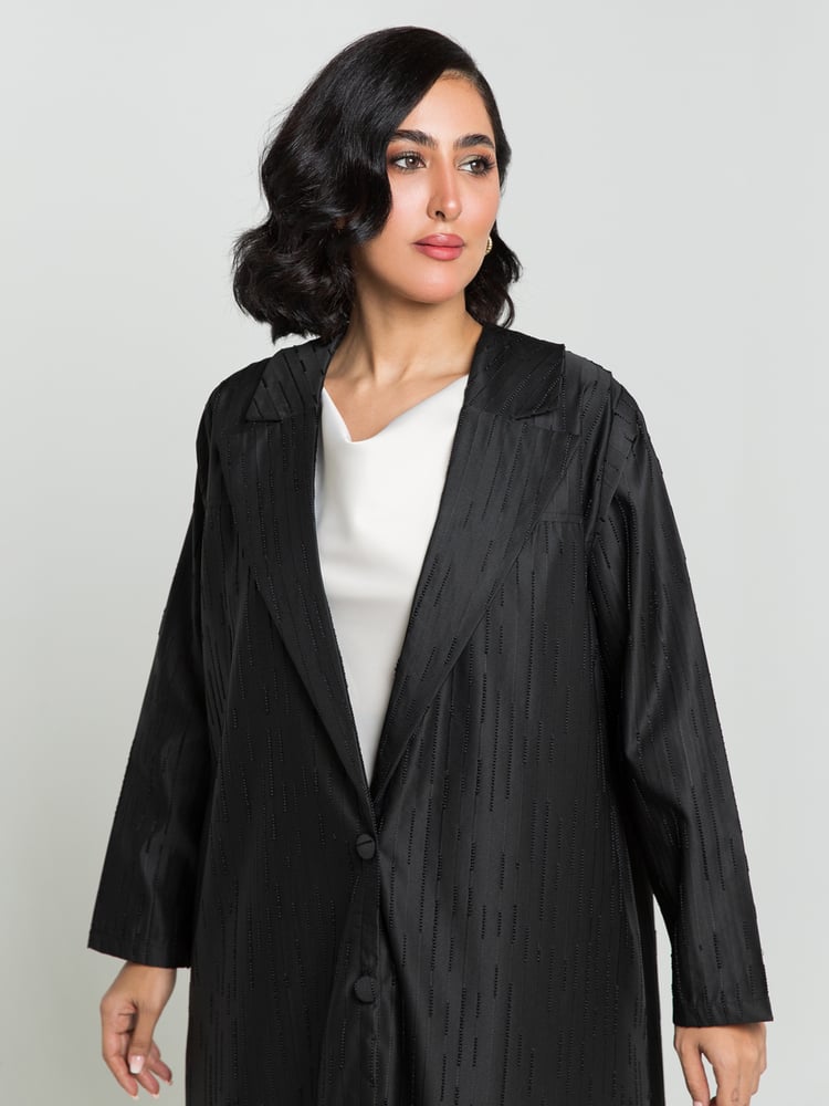 عباية سوت جاكار أسود