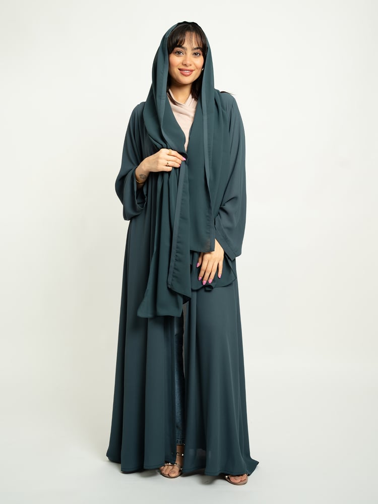 عباية نص كلوش أخضر فاتح