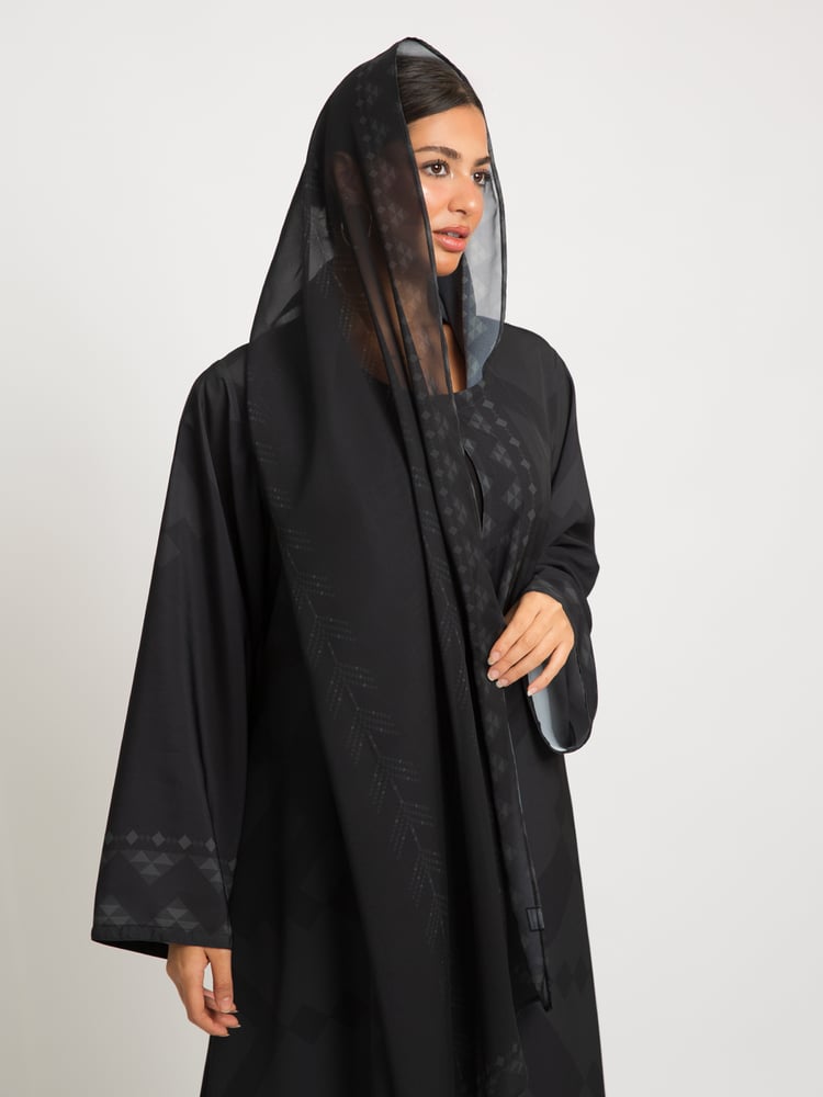 أصالتنا عباية نص كلوش أسود