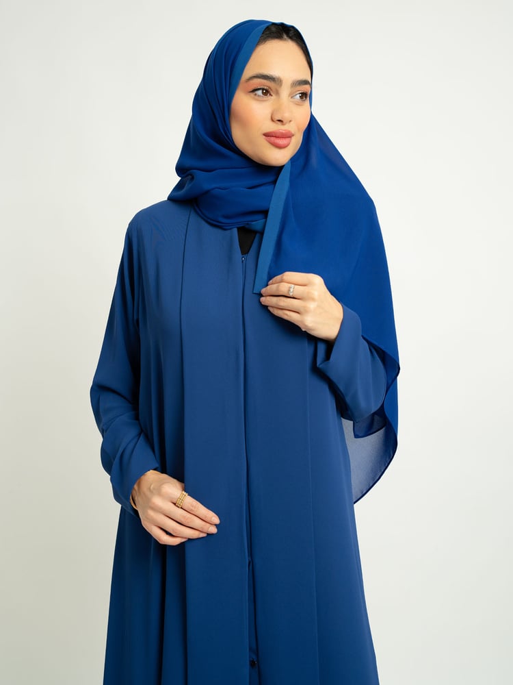 عباية نص كلوش مقفلة أساسية كحلي