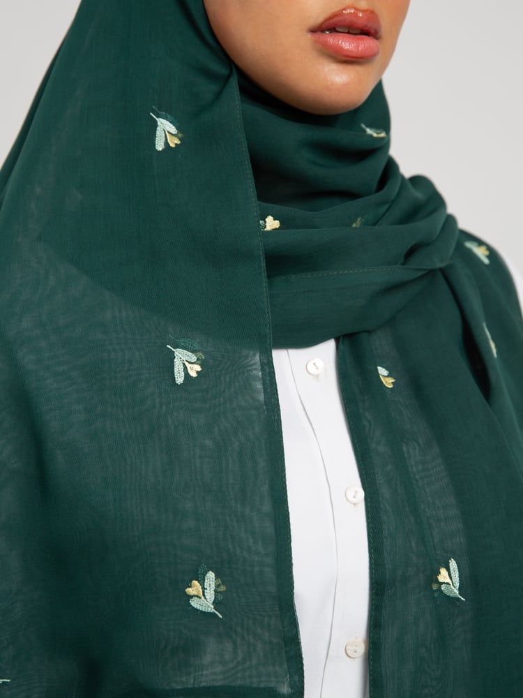 طرحه بوال طبقتين ورود القلب أخضر غامق