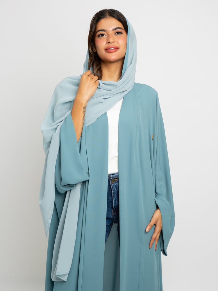 عباية سادة فلوستايل أزرق تيفاني