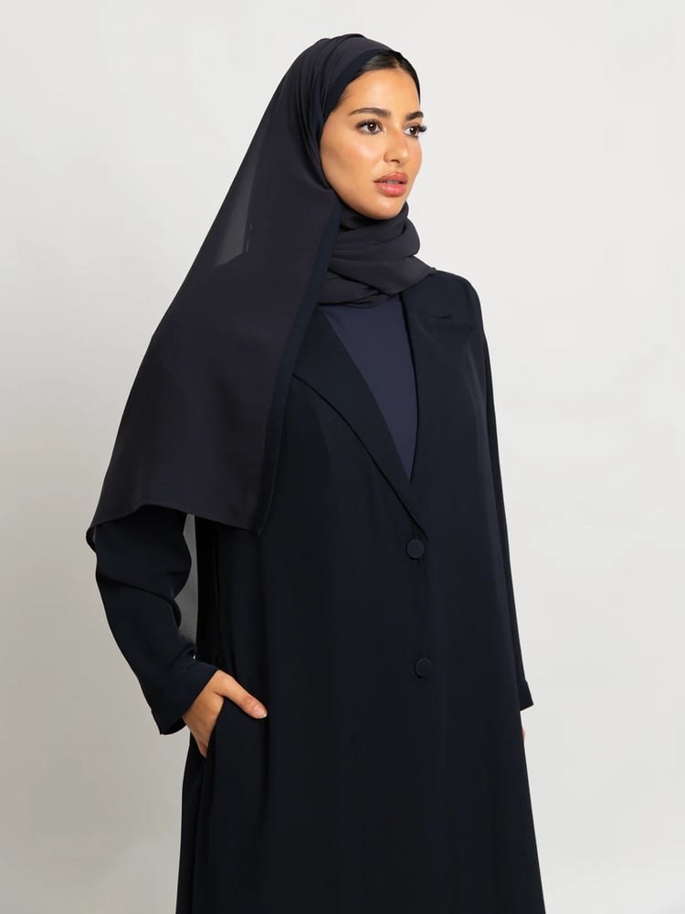 عباية نص كلوش سوت لف كحلي