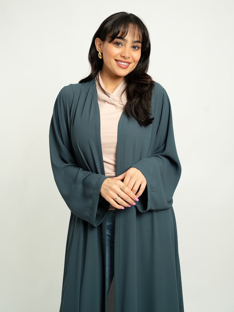 عباية نص كلوش أخضر فاتح
