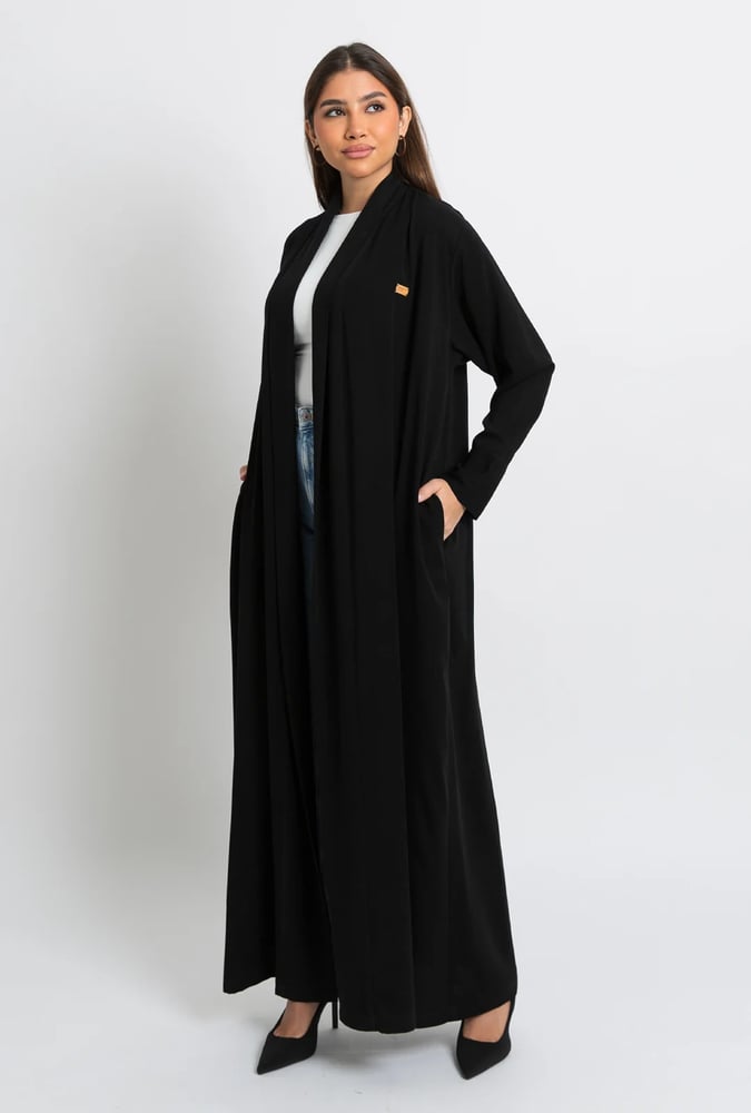 عباية عملية مفتوحة أسود