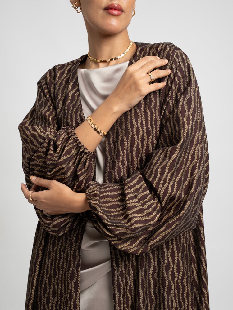 عباية نص كلوش نغم الخريف بني