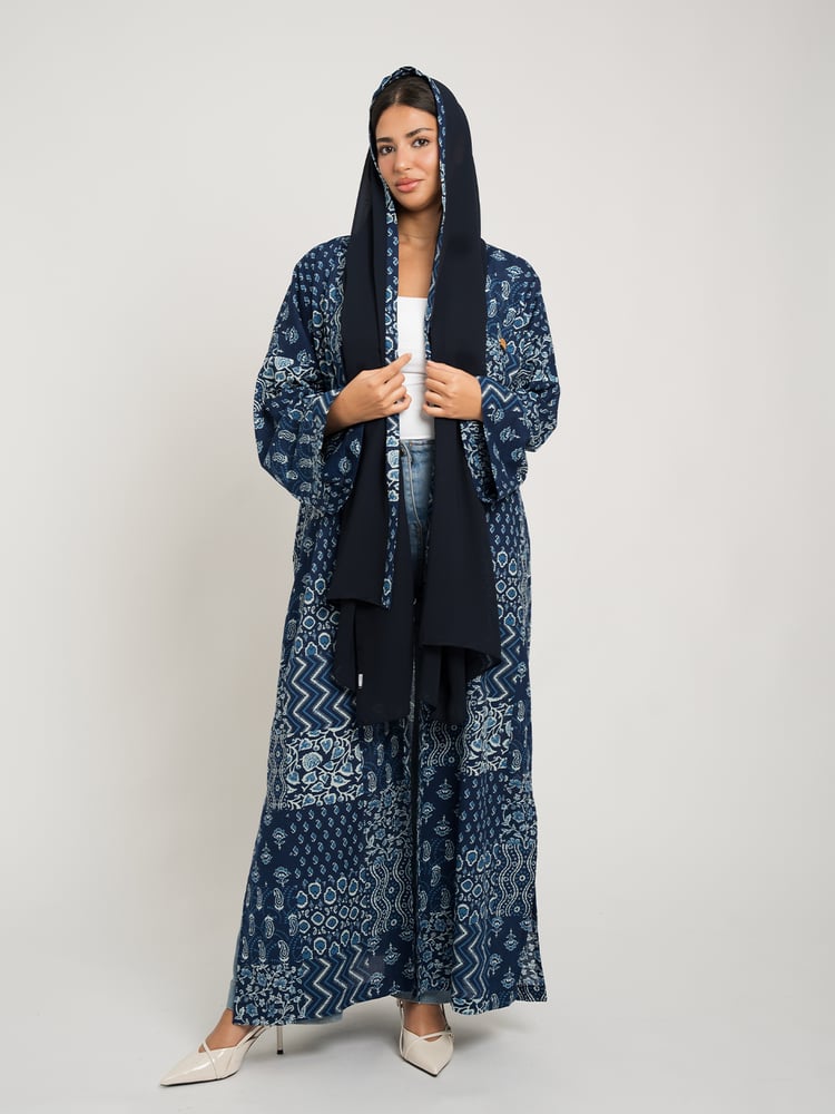 عباية بوهيمي مزيج الخيوط كحلي