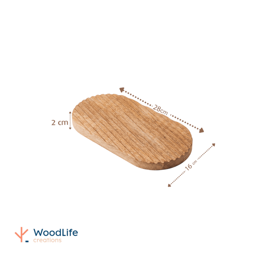 صينية خشبية مميزة من الخشب البلوط 28 × 16سم