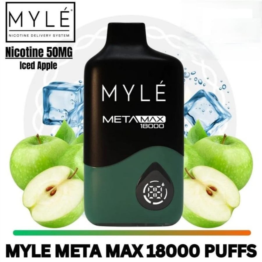 سحبة مايلي 18000 تفاح ايس - Myle Meta Max 18k Puff Iced Apple