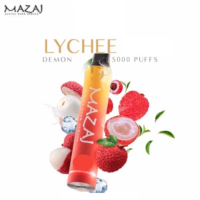 سحبة مزاج 5000 موشة ليتشي Mazaj 5000 Puffs Lychee - فيب السعودية