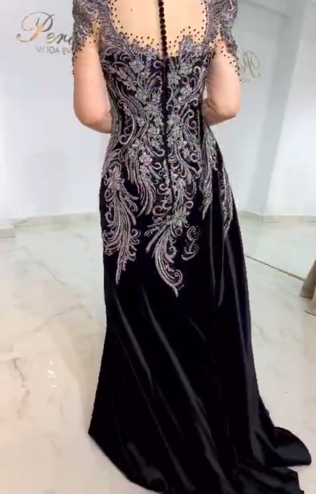 القماش كريب تطريز يدوي